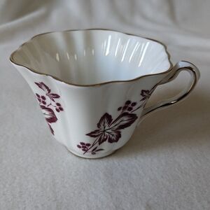 Vintage Rosina Bone China Cup Burgundy and Gold 5741 Coffee Tea